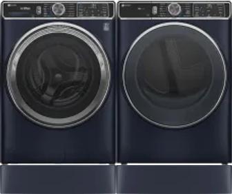 Side by Side Washer & Dryer Set on Risers